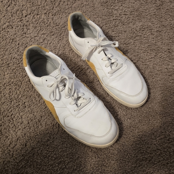 Everlane The Releather Court White Mustard Sneakers 12.5 - Picture 2 of 9